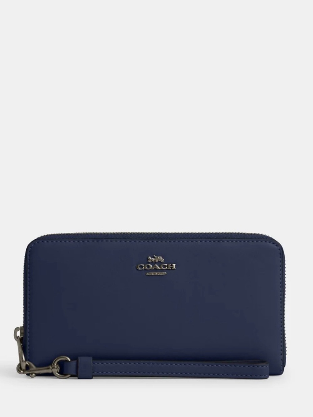 Coach Long Zip Around Wallet in Blue with matching long cross body strap